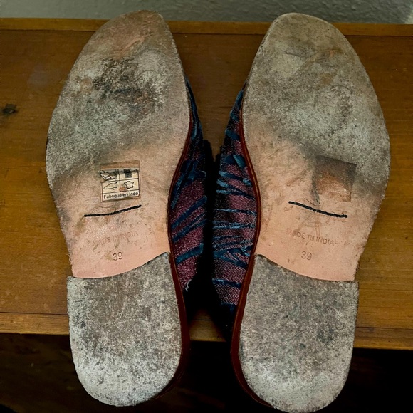 Free People, fur lined, metallic, mules - Picture 8 of 9